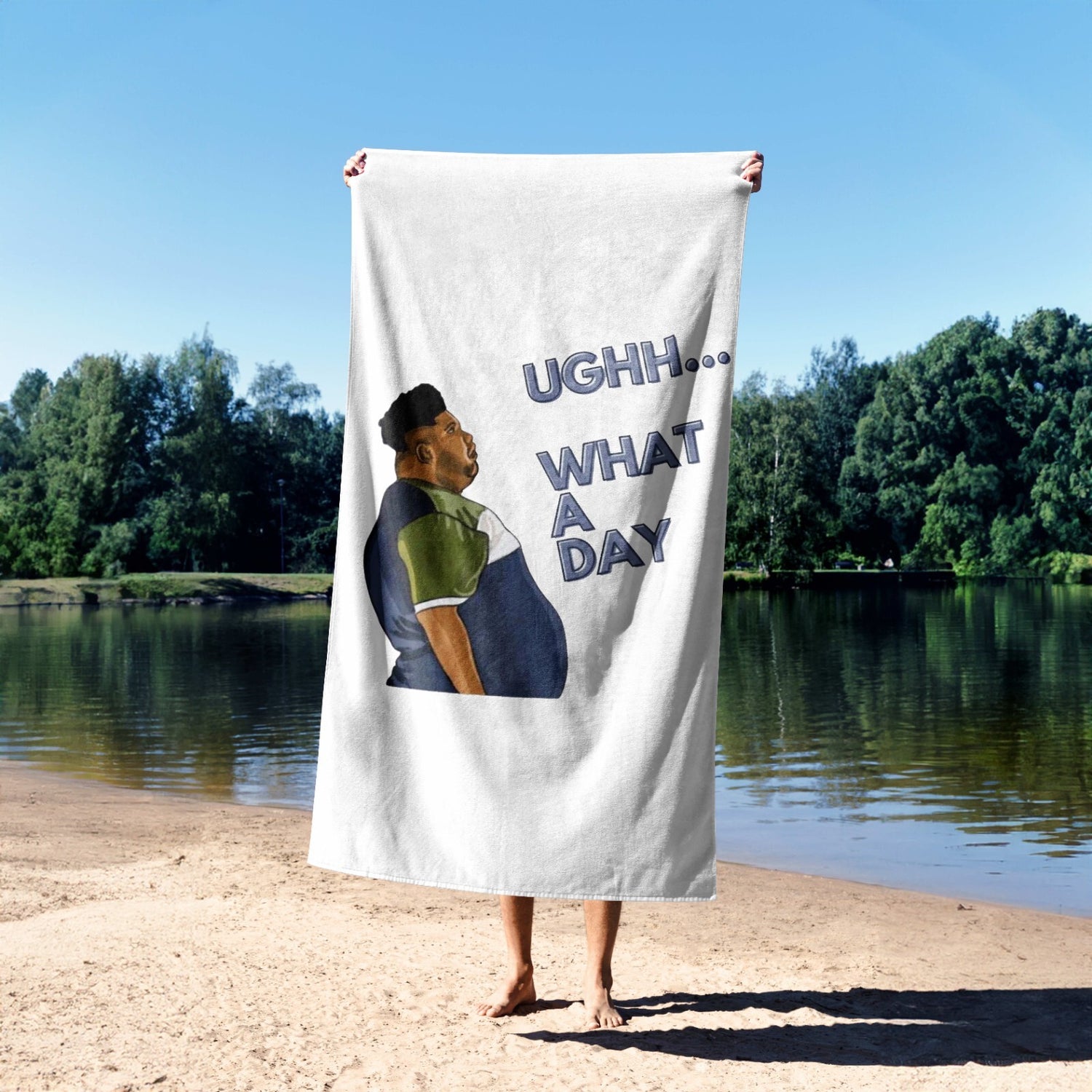 Harvey What A Day Funny Joke Custom Coloured Novelty Beach Bath Sheet Towel