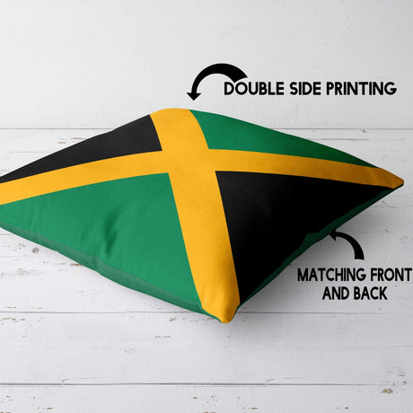 Jamaican Flag Jamaica Size Cozy Soft Square Filled Cushion Decorative Throw Gift