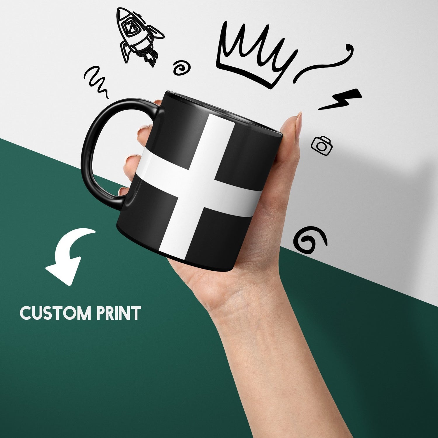 Cornish Flag Cornwall Tea Coffee Gift Heat Sensitive Magic Colour Changing Mug