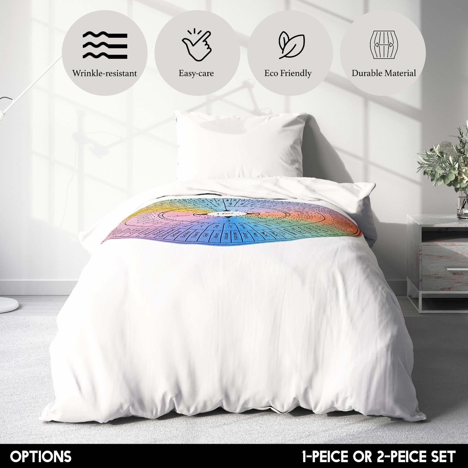 Emotion Wheel Custom Any Colour Option Soft Single Size Novelty Bed Duvet Cover
