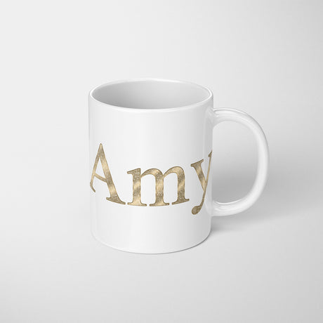 Personalised Any Name Vector Golden Alphabet Coffee Tea Mug Coaster Gift Him Her