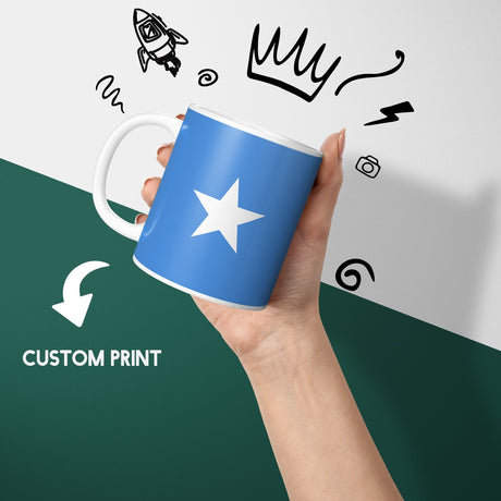 Somalia Flag Design Coffee Tea Mug Cup Set Coaster Gift Him Her Custom Patriotic