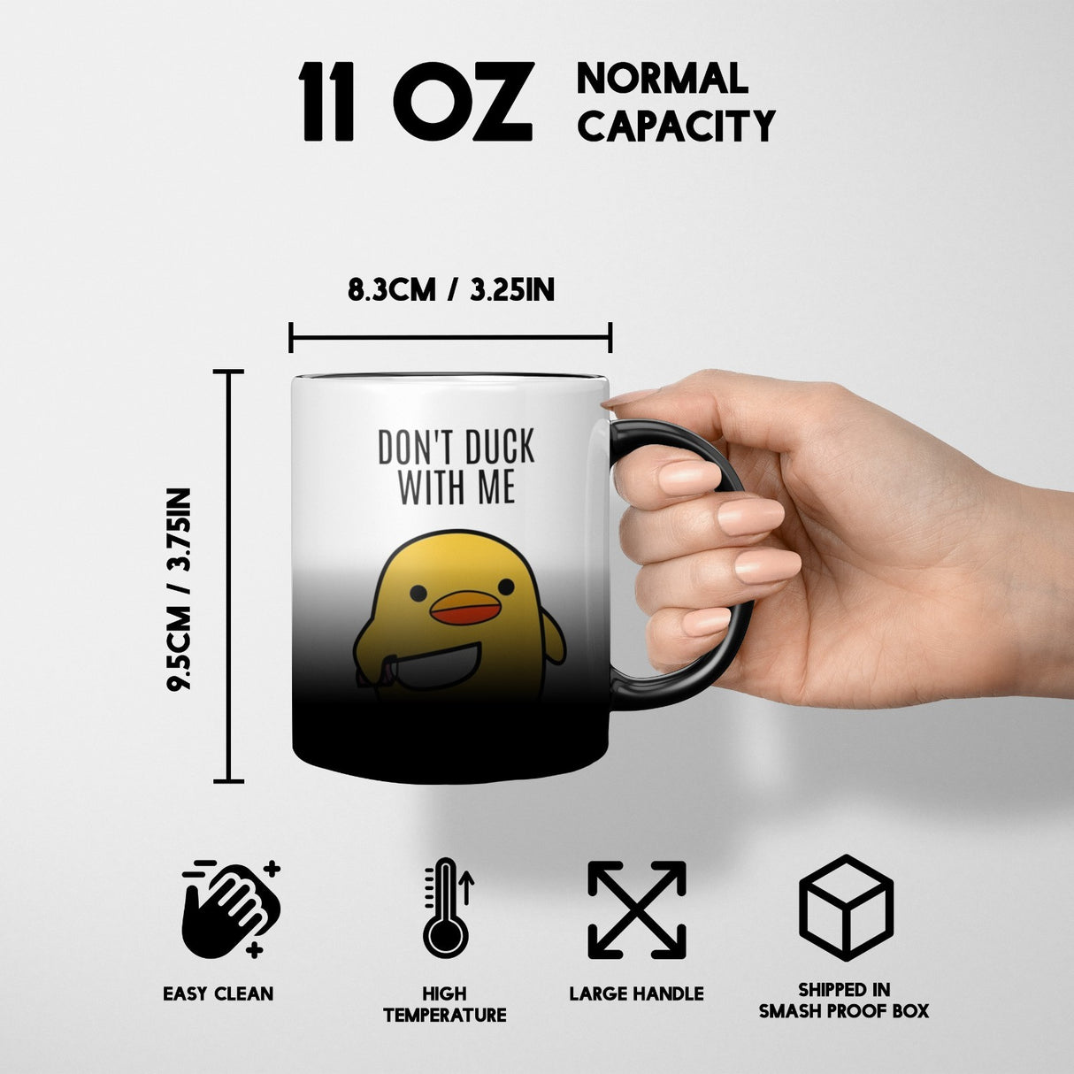 Dont Duck With Me Design Custom Heat Sensitive Magic Colour Changing Novelty Mug