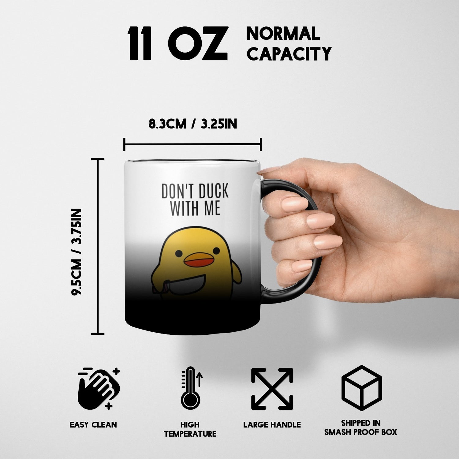 Dont Duck With Me Design Custom Heat Sensitive Magic Colour Changing Novelty Mug