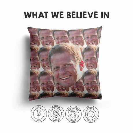 Funny Personalised Custom Photo Upload Collage Square Fill Zipped Cushion Throw