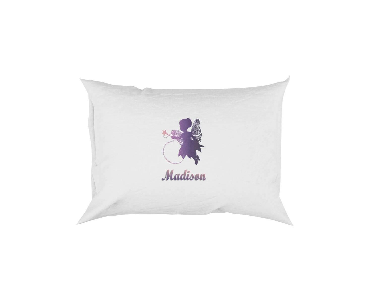 Purple Fairy Personalised Name Soft Pillowcase Pillow Case Cover