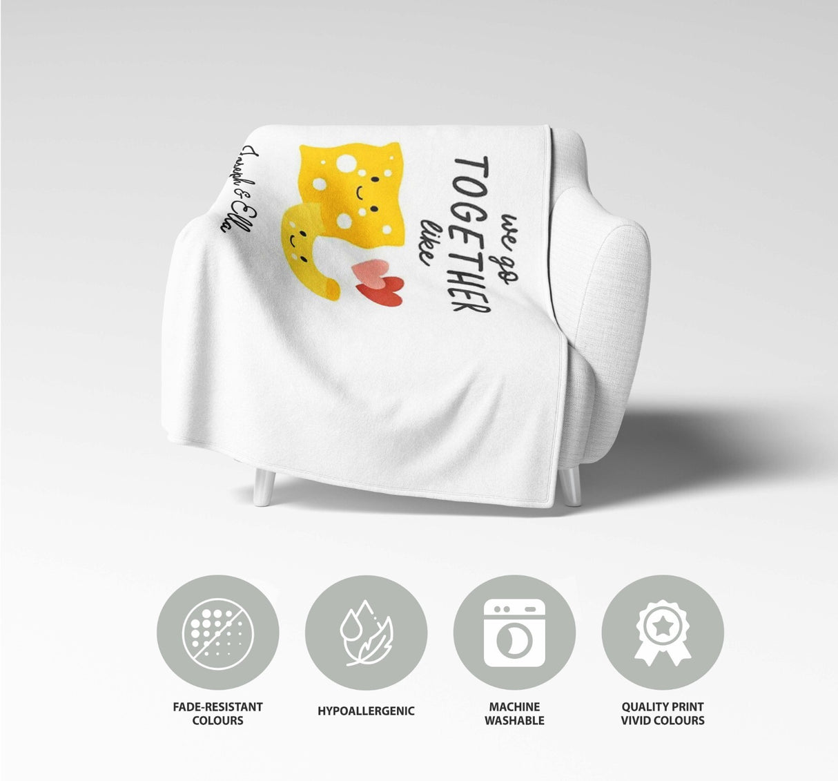 We Go Together Like Mac + Cheese Valentines Anniversary Fleece Mink Blanket Gift