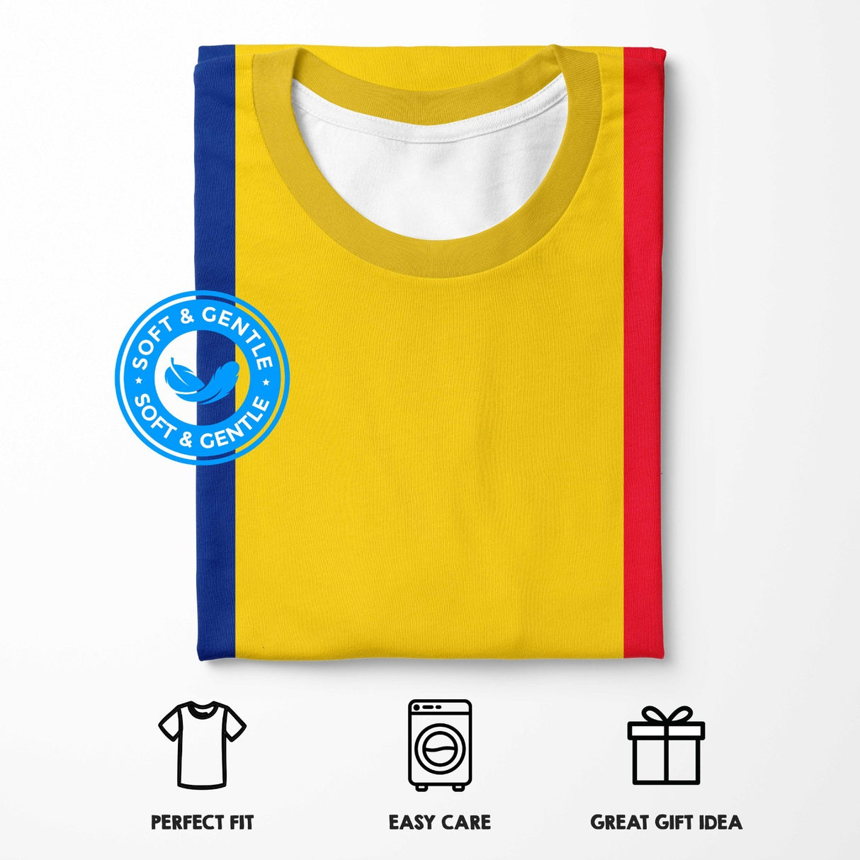 Romania Flag Design Custom All-Over Printed Unisex T-Shirt - Top Patriotic Tee