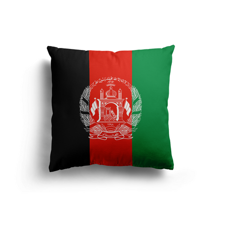 Afghanistan Flag Design Filled Square Cushion - Decorative Throw Gift Any Size