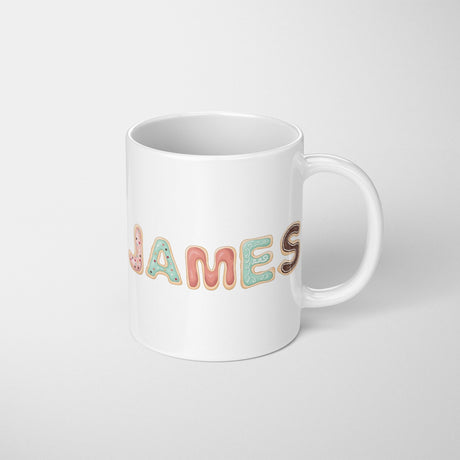 Personalised Any Name Cookie Alphabet Kids Coffee Tea Mug Coaster Gift Him Her