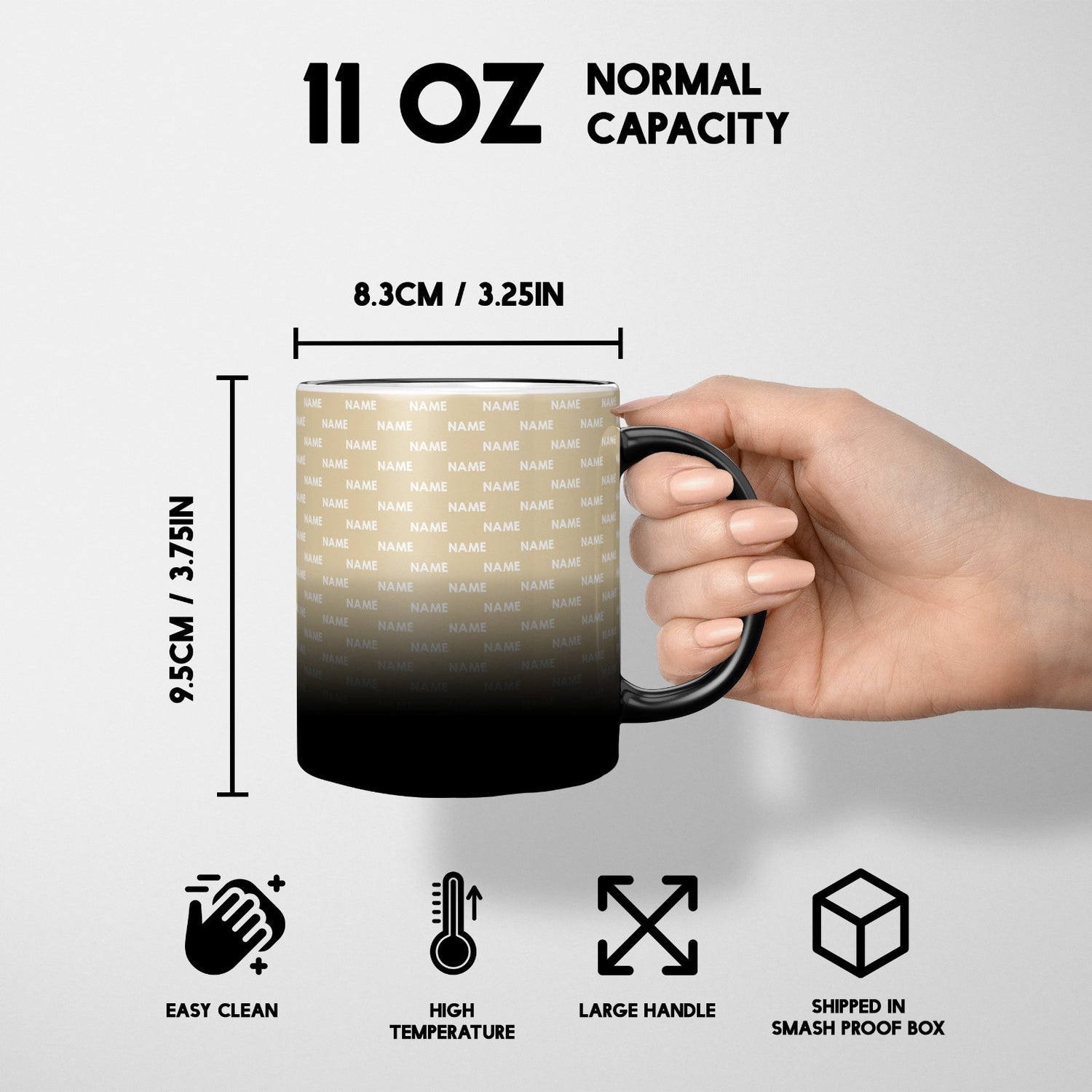 Personalised Custom Name Heat Sensitive Magic Colour Changing Mug Novelty Cup