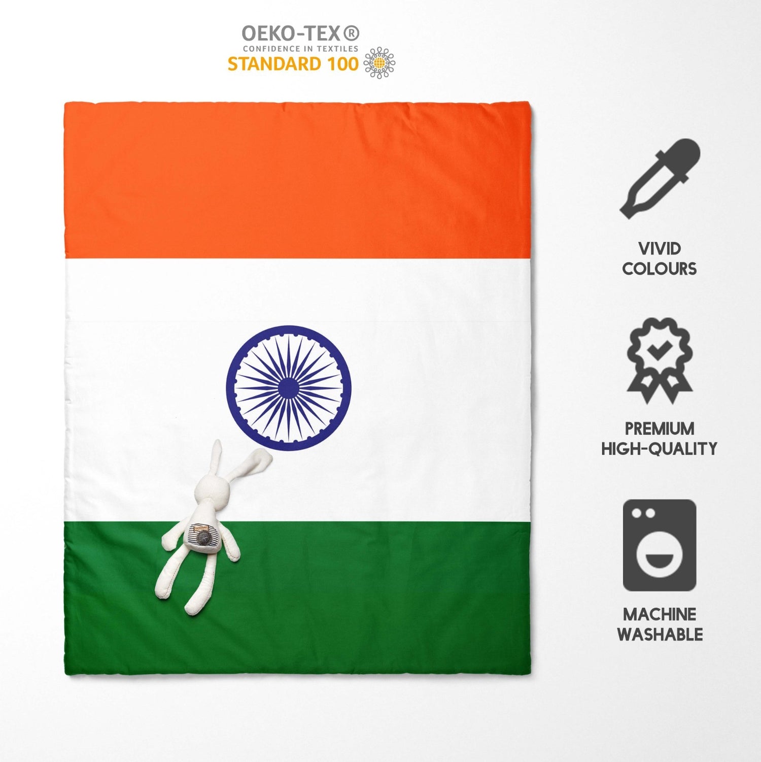 Indian Flag India Cot Bed Duvet Cover Toddler Pillowcase Design Gift Custom Cosy