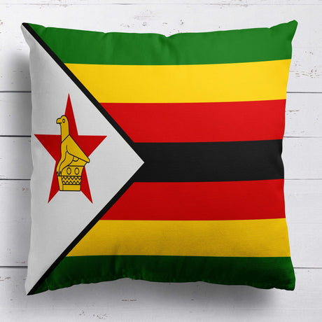 Zimbabwe Flag Design Filled Square Cushion - Decorative Throw Cosy Gift Any Size