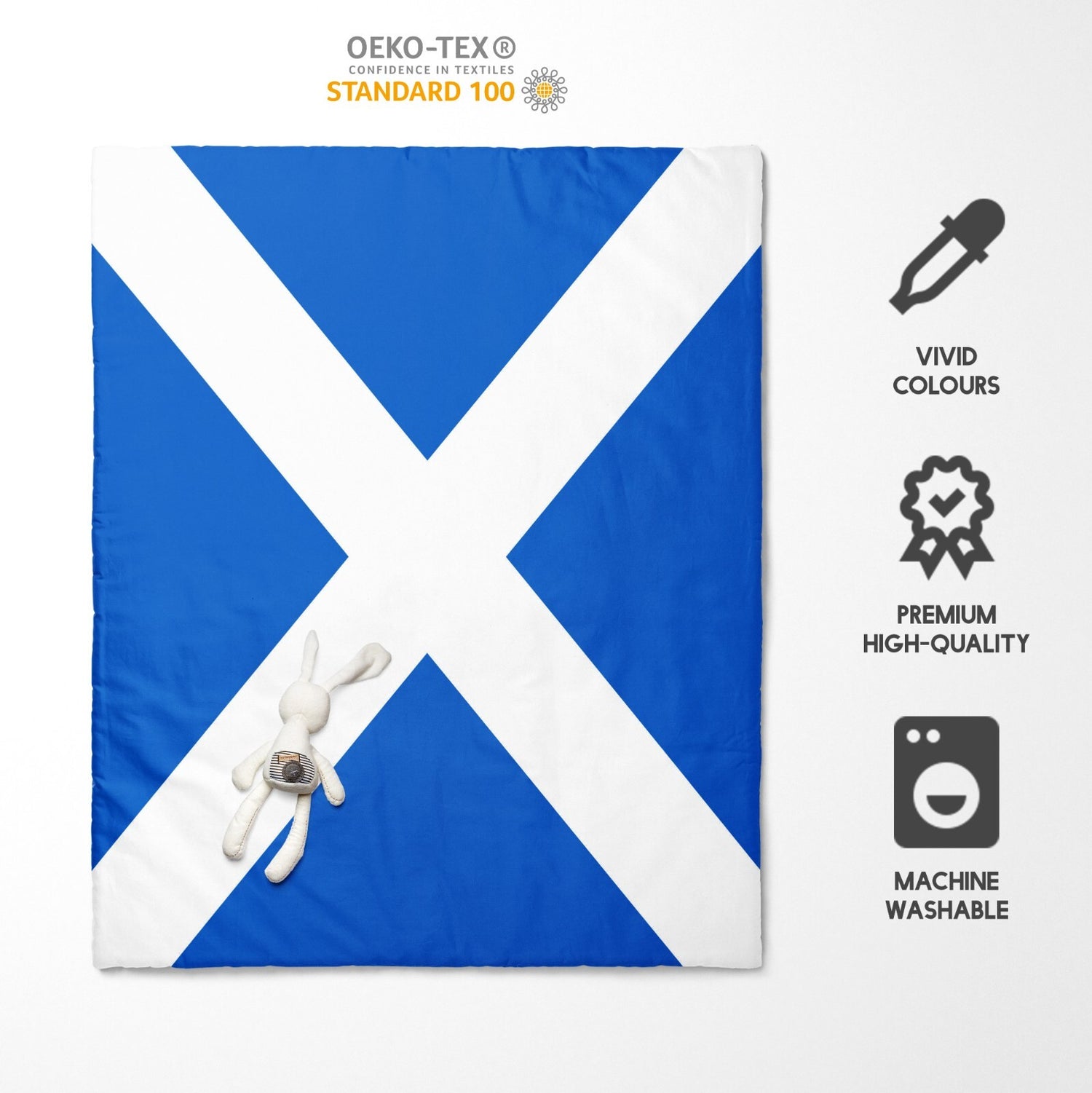 Scotland Flag Scottish Cross Custom Toddler Cot Bed Duvet Cover + Pillowcase