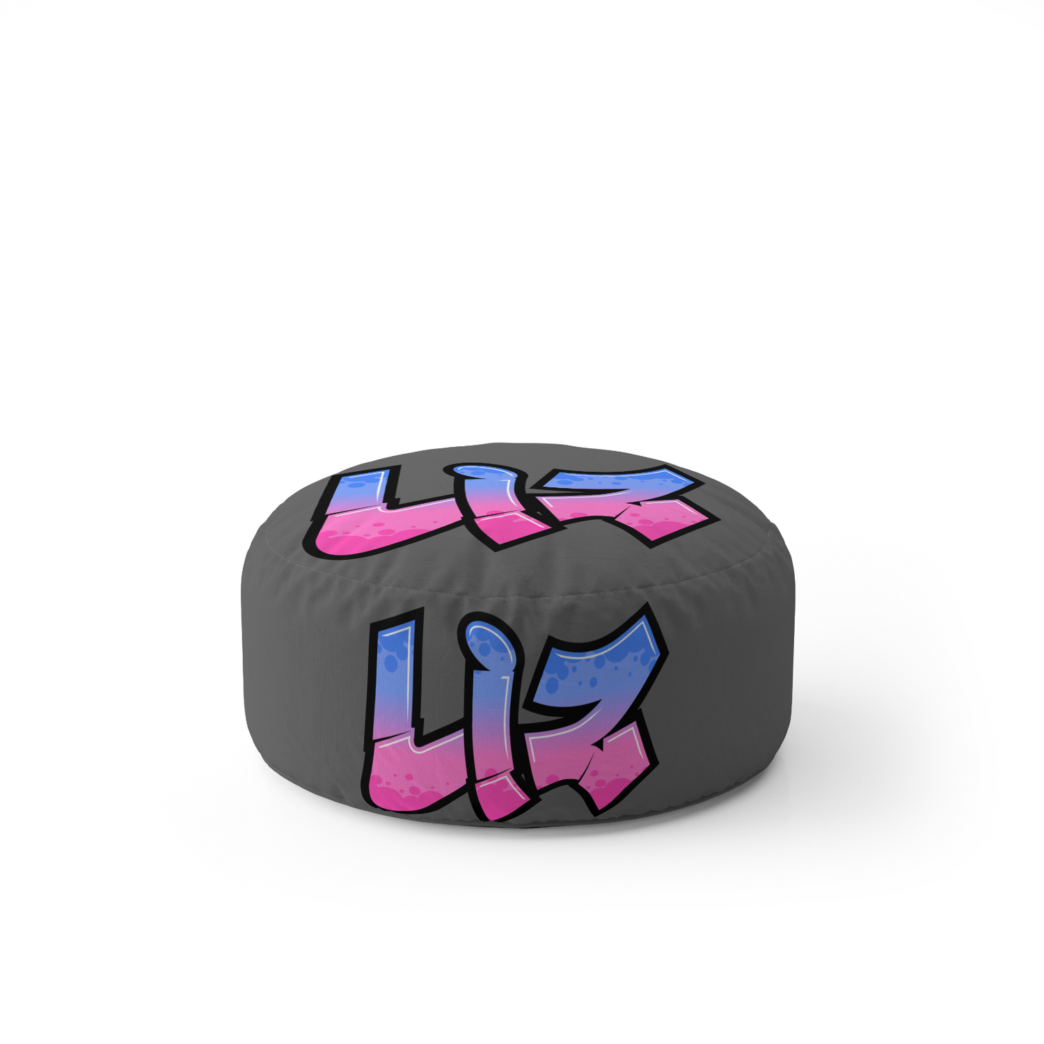 Personalised Any Name Urban Graffiti Font Ottoman Filled Pouffe Washable Cover