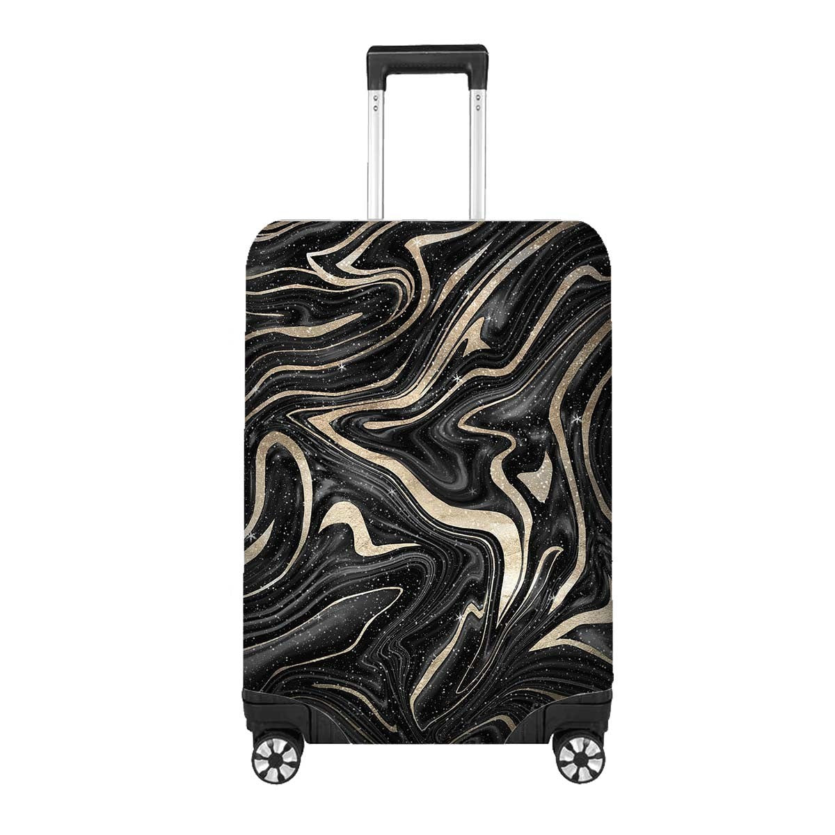 Liquid Marble Design Luggage Cover Colourful Abstract Travel Suitcase Protector