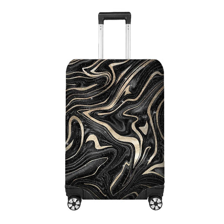 Liquid Marble Design Luggage Cover Colourful Abstract Travel Suitcase Protector