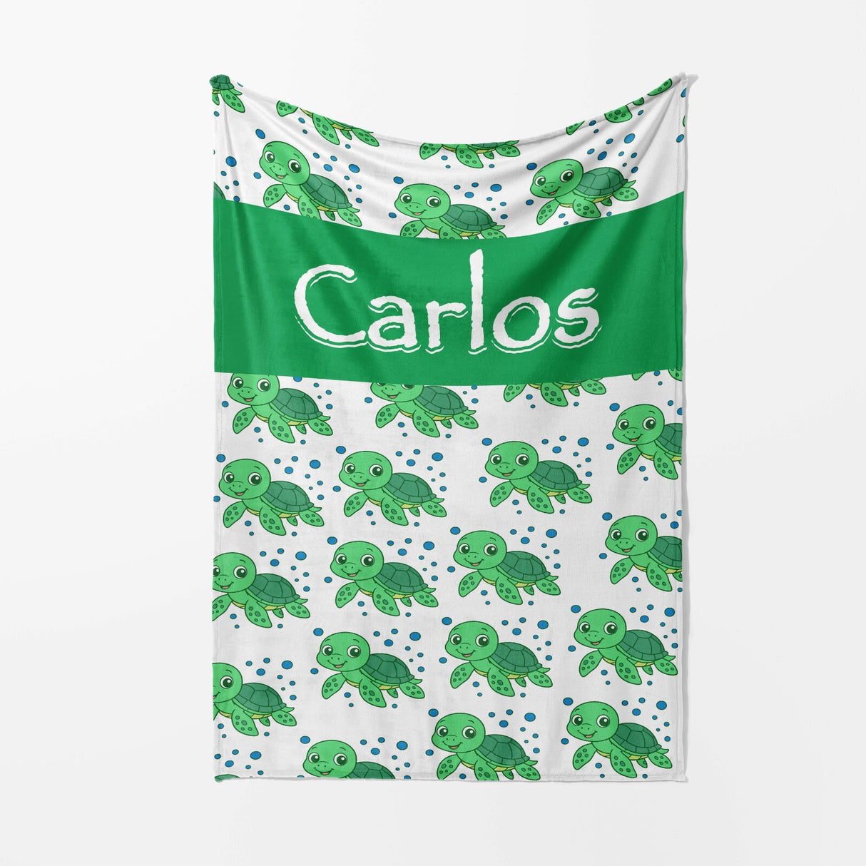 Personalised Custom Name Cartoon Baby Turtles Soft Fleece Blanket Decor Throw