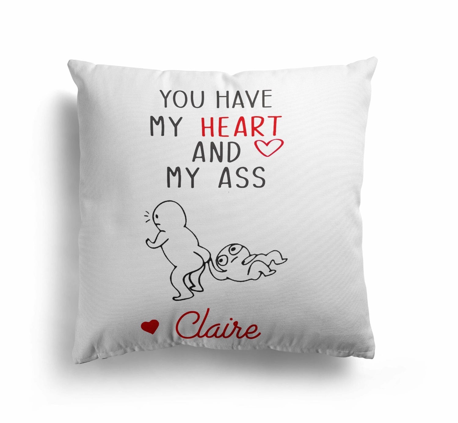You Have My Heart Personalised Name Valentines Love Square Filled Cushion Decor