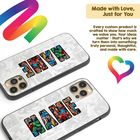 Superhero Design Kids Cool Personalised Custom Cover - Printed iPhone Black Case