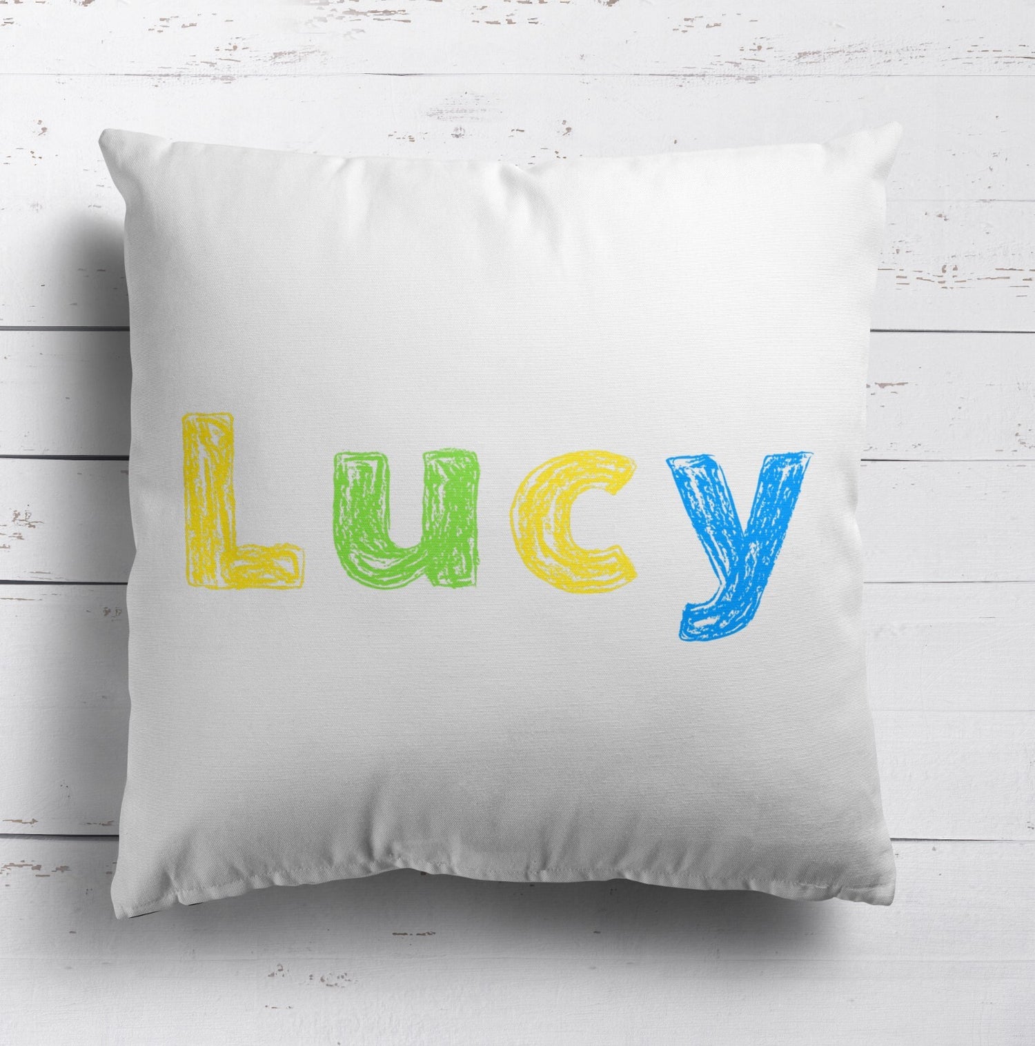 Personalised Name Colourful Retro Soft Square Filled Cushion Throw Decor Gift