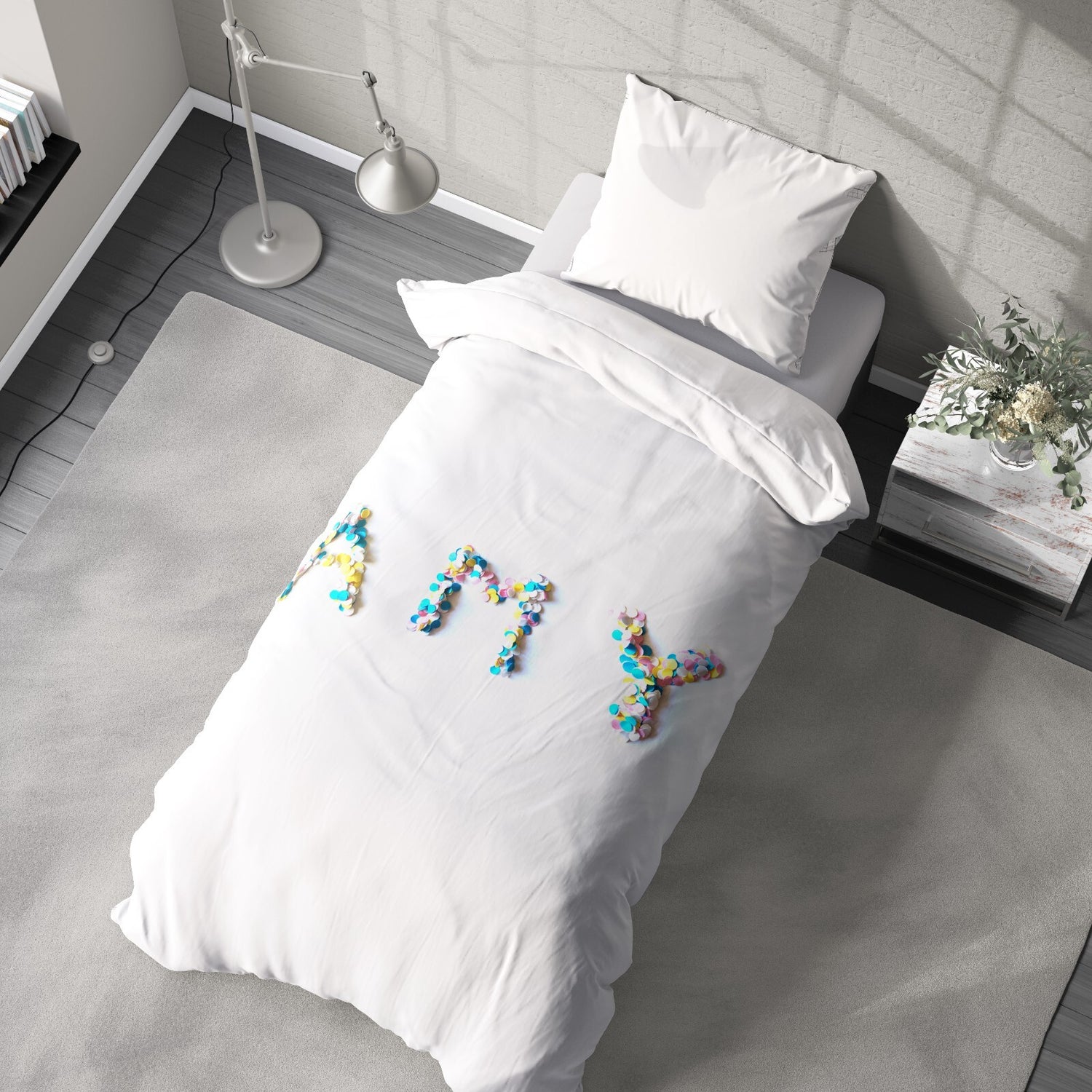 Personalised Confetti Handmade Font Soft Single Size Novelty Bed Duvet Cover