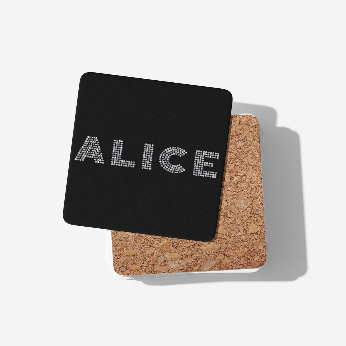 Personalised Name Diamond Gems Bling Font Coffee Tea Mug Coaster Gift Him Her