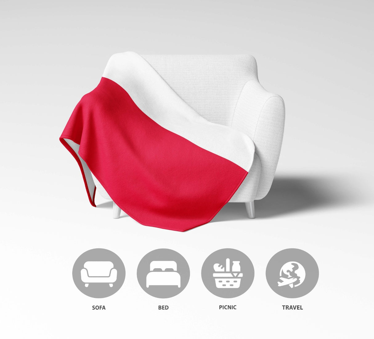 Poland Flag Polish Fleece Blanket Home Decor Throw Gift Custom Made Soft Warm