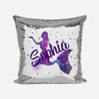 Personalised Name Shiny Sequin Magic Mermaid Galaxy Cushion Cover + Pillow Kids