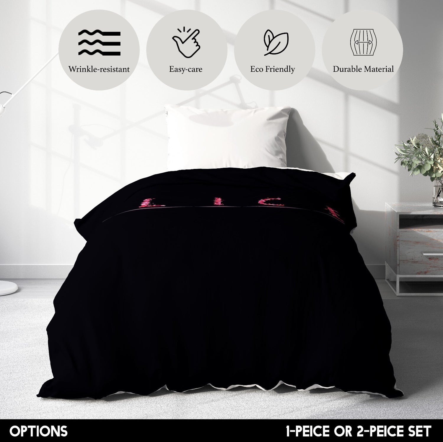 Personalised Any Name Pink Rose Petals Soft Single Size Novelty Bed Duvet Cover