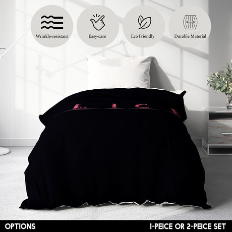 Personalised Any Name Pink Rose Petals Soft Single Size Novelty Bed Duvet Cover