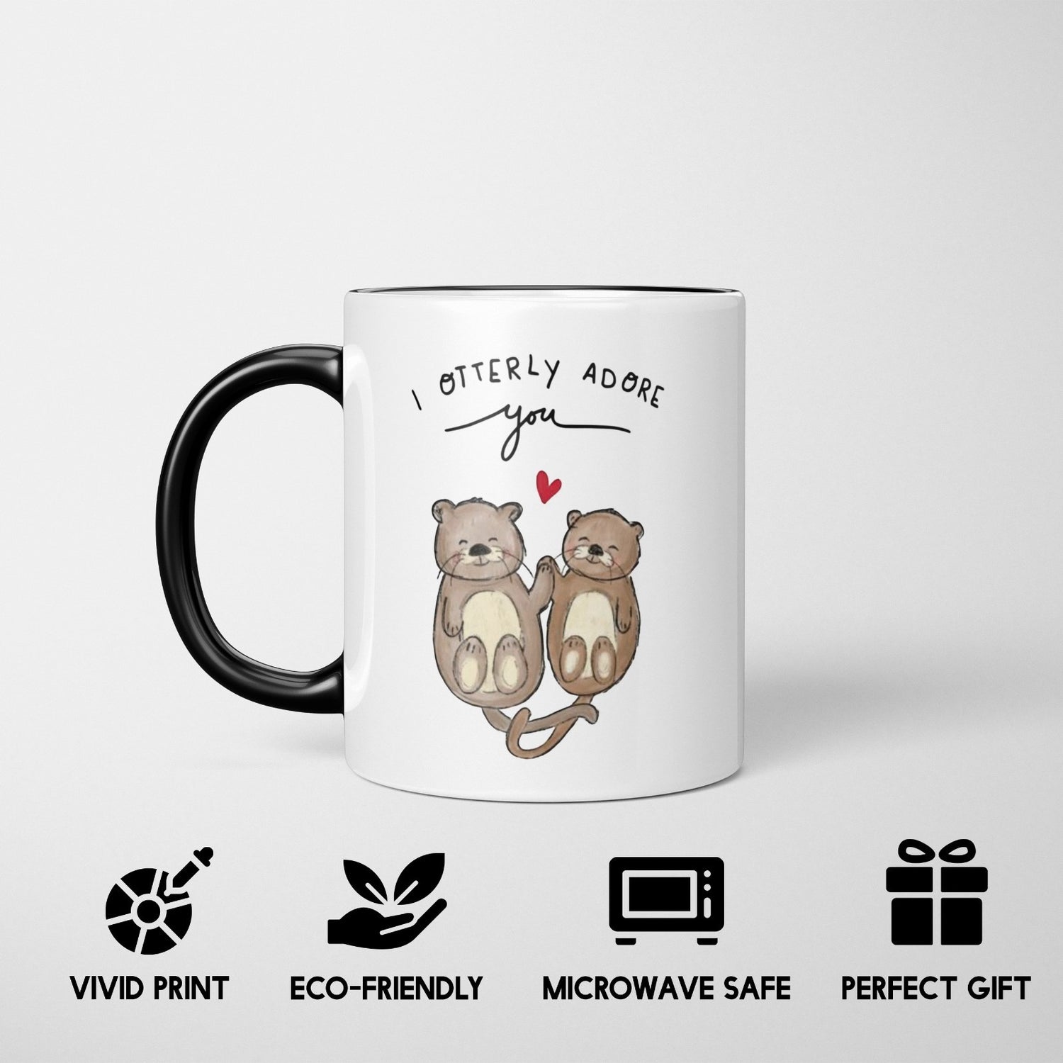 I Otterly Adore You Heat Sensitive Magic Colour Changing Mug Novelty Gift Cup