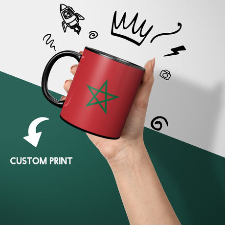 Morocco Flag Moroccan Design Tea Gift Heat Sensitive Magic Colour Changing Mug