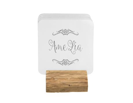 Personalised Name Scroll Border Coffee Tea Mug Gift 11oz Mug + Coaster