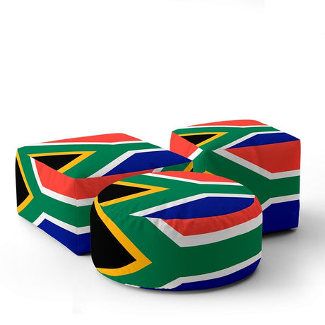 South Africa Flag SA Ottoman Filled Pouffe Footrest Washable Cover Custom Gift