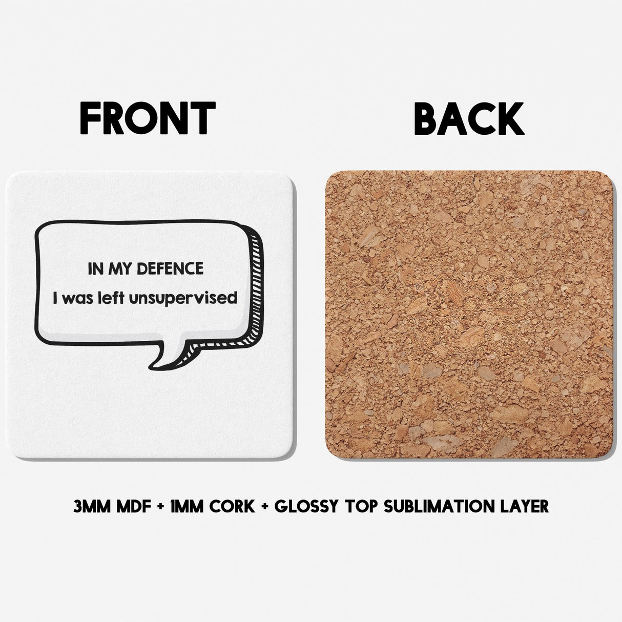 In My Defence Rude Cheeky Funny Gift Coffee Tea Mug + Coaster Option For Him Her