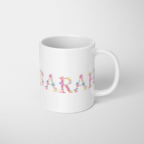 Personalised Pink Floral Alphabet Print Coffee Tea Mug Coaster Gift Him Her Girl