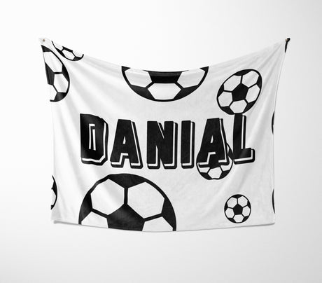 Personalised Custom Name Colour Football Fan Kids Soft Warm Fleece Blanket Decor