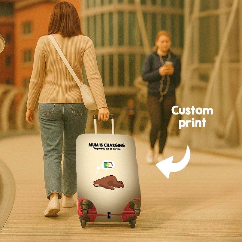 Mum is Charging Funny Animal Novelty Custom Luggage Cover Personalise Suitcase