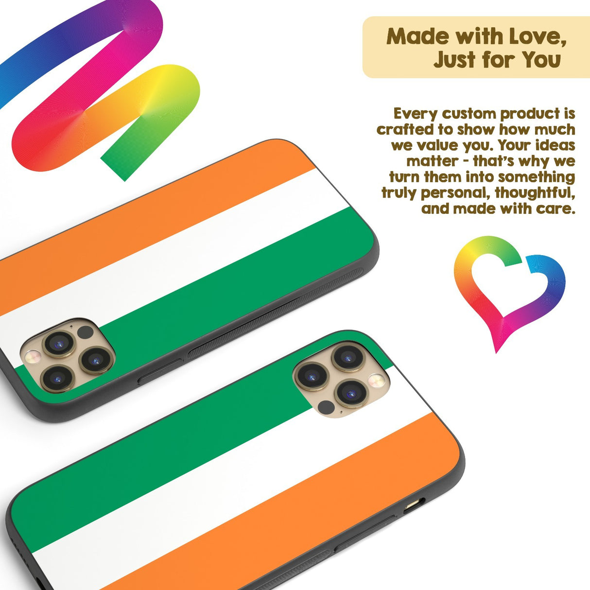 Ireland Flag Irish Gift Protector Custom Printed iPhone Case - Black TPU Cover