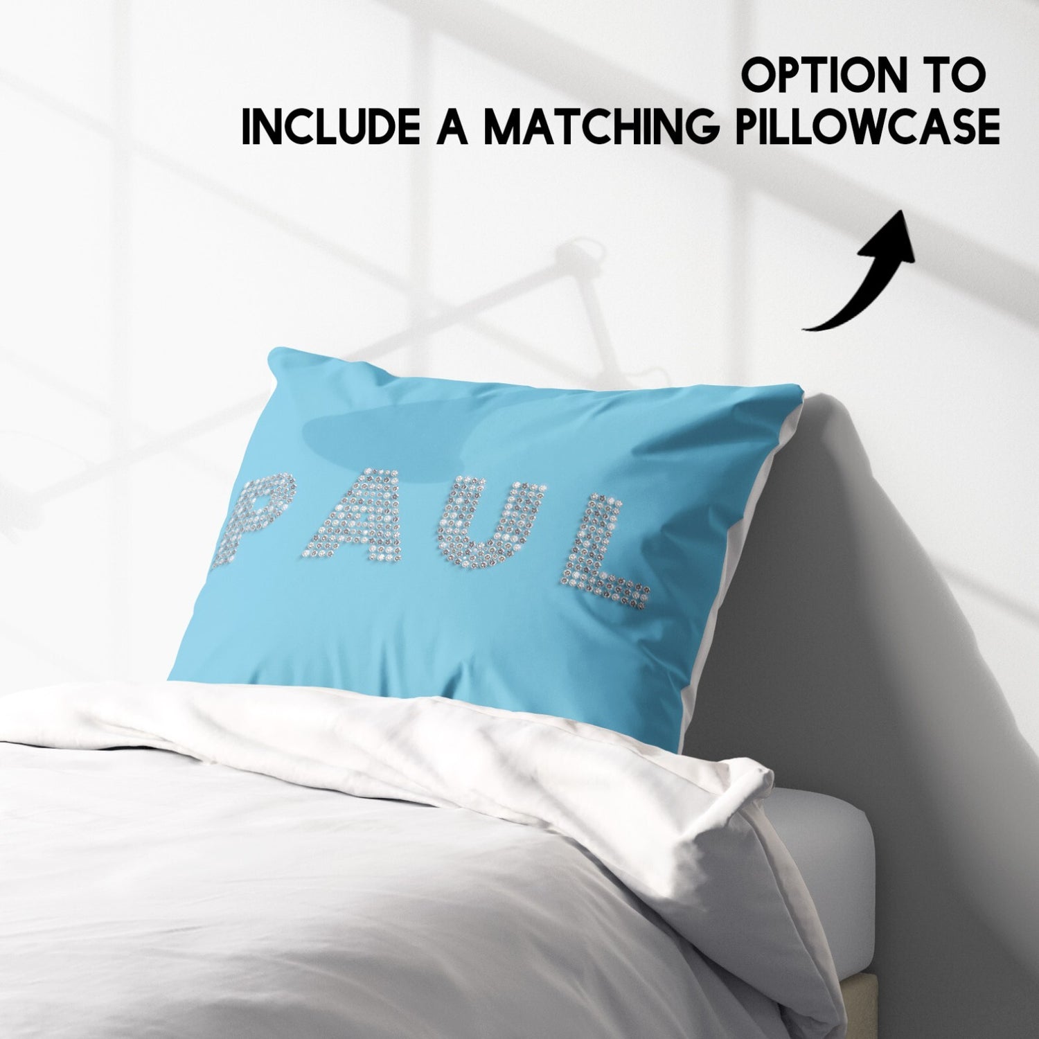 Personalised Any Name Diamond Gems Font Soft Single Size Novelty Bed Duvet Cover