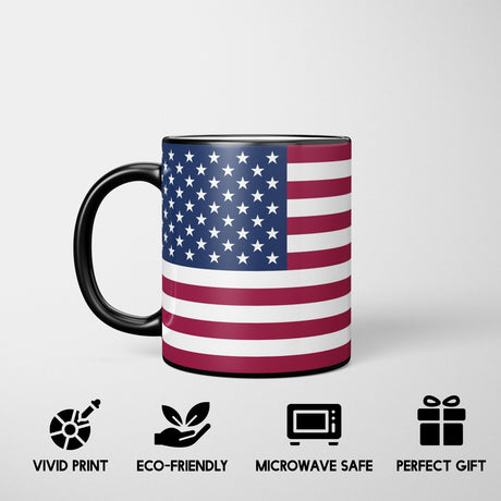 USA Flag America Design Tea Gift Heat Sensitive Magic Colour Changing Mug Custom