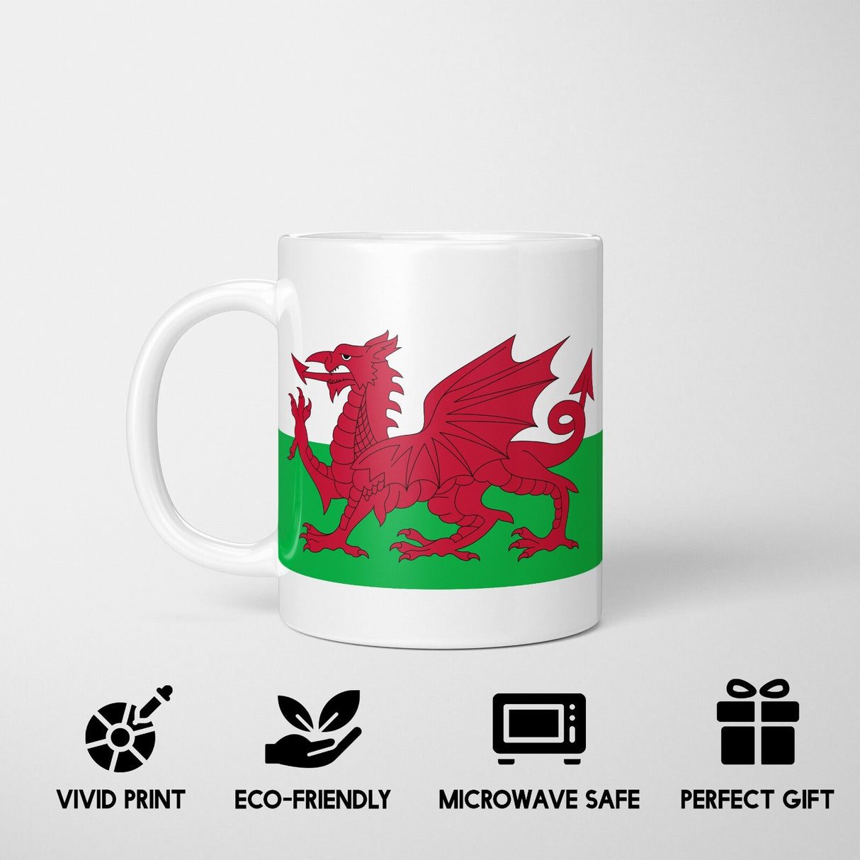Wales Flag Welsh Dragon Custom Printed Coffee Tea Mug Coaster Gift Him Her