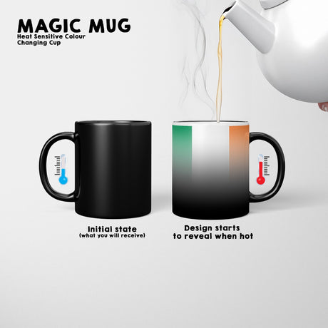 Ireland Flag Irish Gift Heat Sensitive Magic Colour Changing Mug Novelty Cup