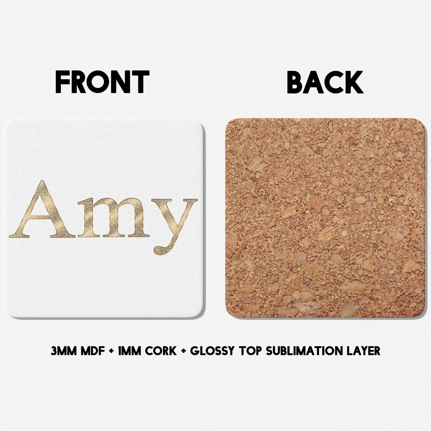 Personalised Any Name Vector Golden Alphabet Coffee Tea Mug Coaster Gift Him Her