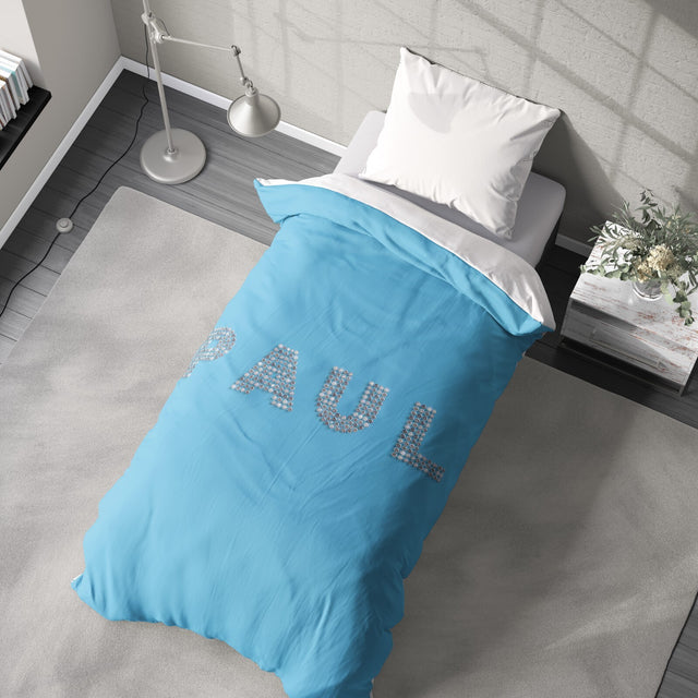 Personalised Any Name Diamond Gems Font Soft Single Size Novelty Bed Duvet Cover
