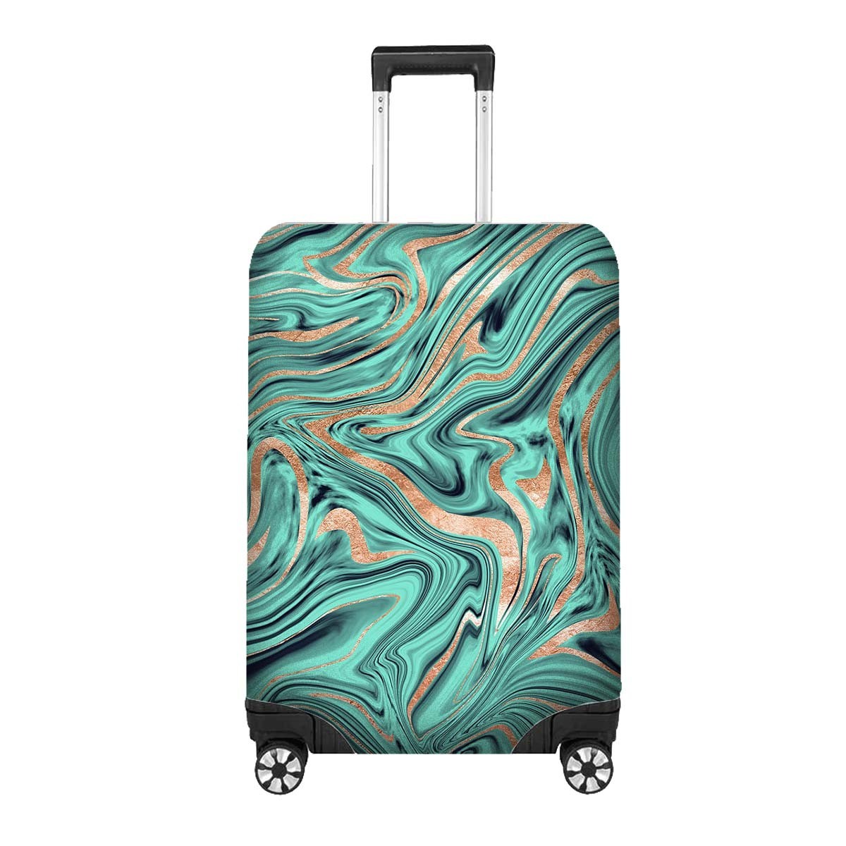 Liquid Marble Design Luggage Cover Colourful Abstract Travel Suitcase Protector