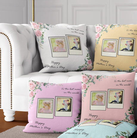 Upload Your Own Photos Mother's Day Novelty Memory Square Filled Cushion Gift