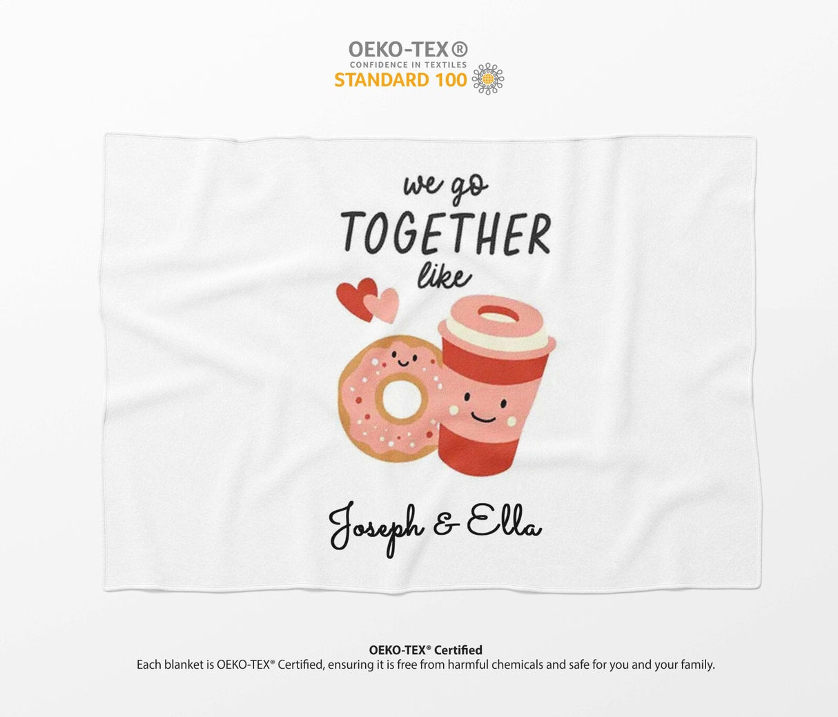 We Go Together Coffee + Donuts Valentines Anniversary Fleece Mink Blanket Gift