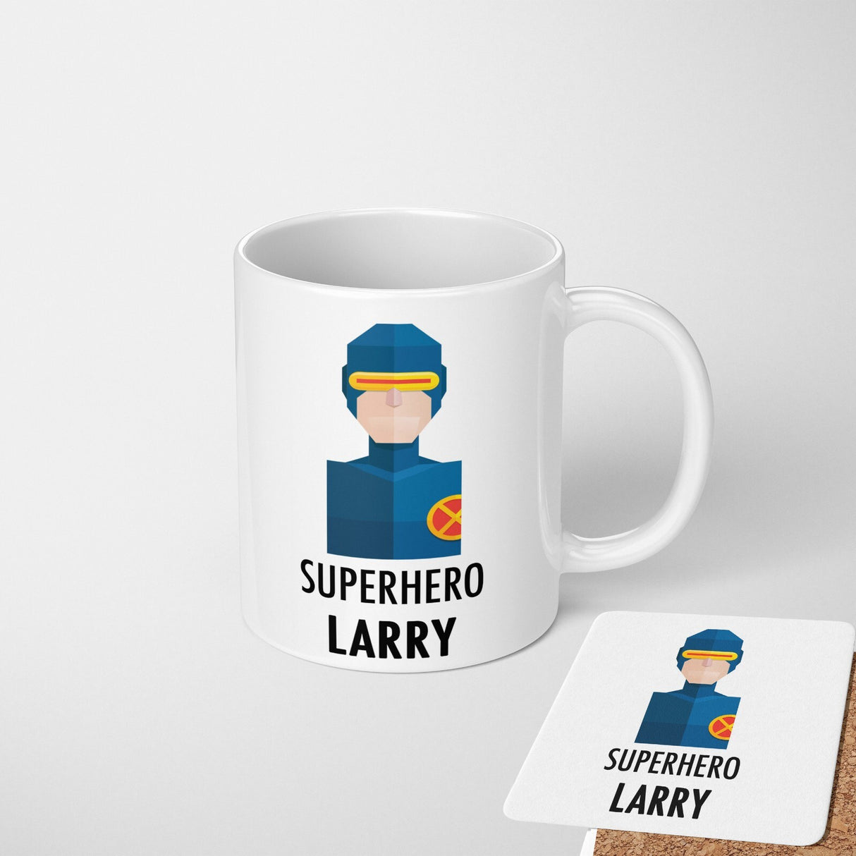 Superhero Personalised Name Kids Tea Coffee Drink Mug Gift Mug Set Coaster Cup